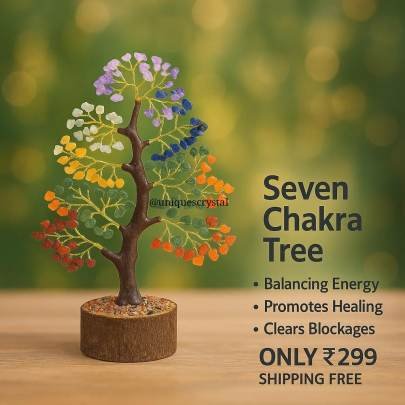 Seven Chakra Tree of Life     Healing Crystal Gemstone Tree for Positive Energy  Home Decor   Meditation